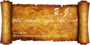 Rózsavölgyi József névjegykártya